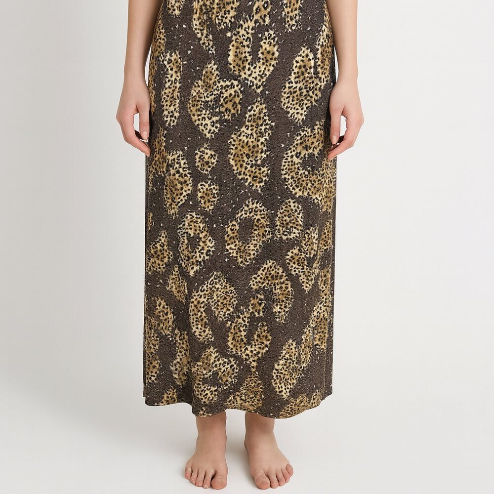 TotoNko Maxi Skirt Size 6 Animal Print Cheetah Vintage Leopard 90s Y2K 80s Long